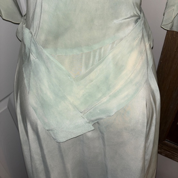 Women’s Vintage Garden Lawn Dress Silk Georgette ? Ruffles Midi Medium - Picture 6 of 8